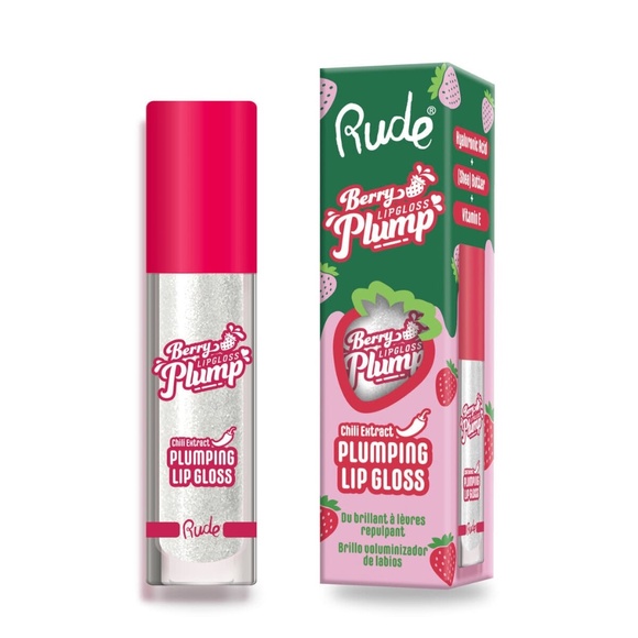 Rude Berry Plump Pearl Plumping  Lip Gloss Volumizing High Shine finish - Picture 1 of 4